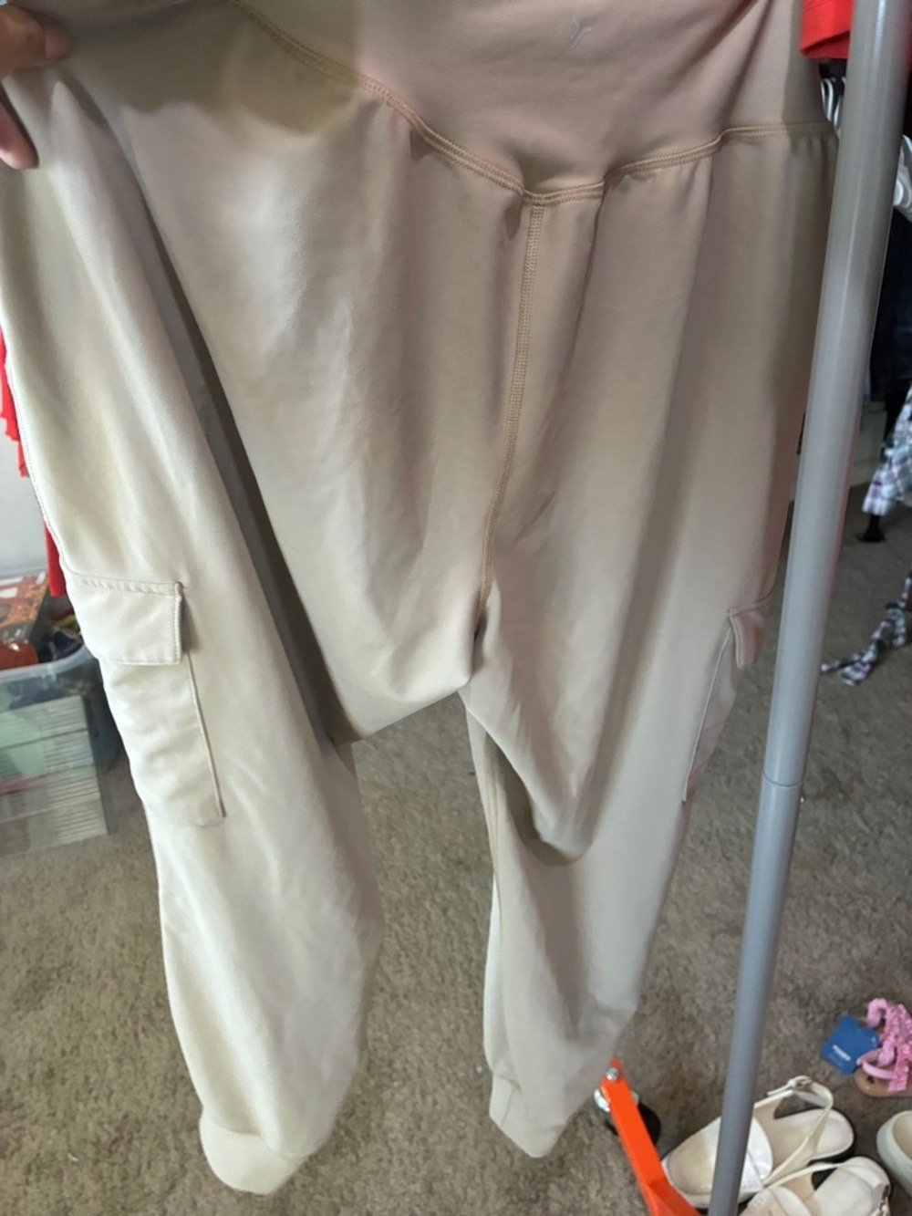 Old Navy Beige High-Rise Cargo Joggers - Picture 2 of 6
